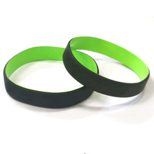Wholesale Cheap Promotion Recycled Soccer Sport Blank Thick Dual Layer Silicone Wristband Custom Logo